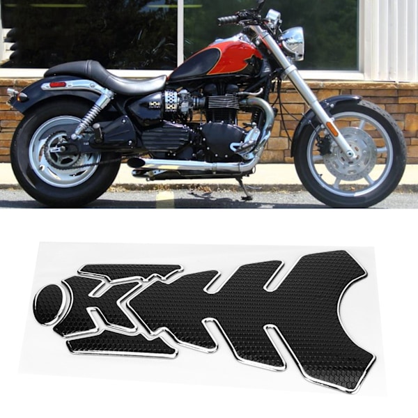 3D Motorcykel Gasolja Bränsletank Sticker Pad Protector Dekoration Passar för Yamaha (Svart Silver)