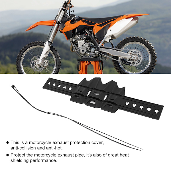 Universal Silikone Motorcykel Udstødning Varmeskjold Rør Beskytter Cover Guard (sort)