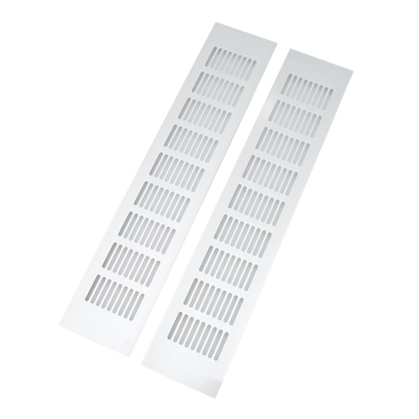2 stk. Luftventilation Ventilationsgitter Aluminiumlegering Rektangulær ventilationsplade til skabe Skoskab Skab 80x400mm
