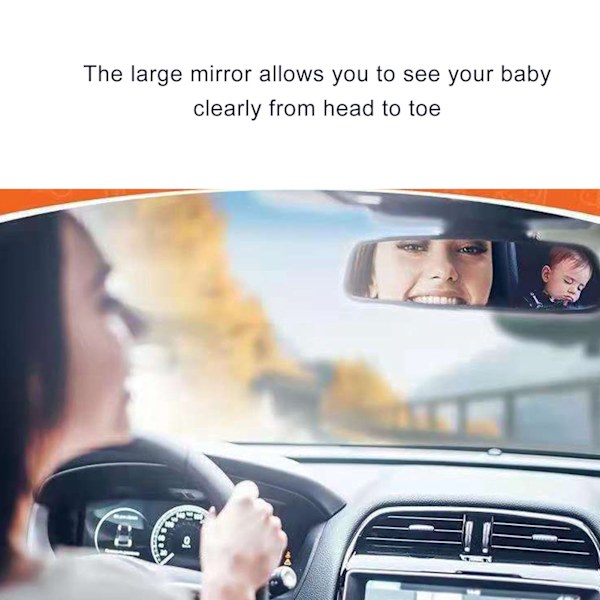 Baby View Spejl Bagudvendt Stødsikker Bred Clear View Børneobservationsspejl til autostol