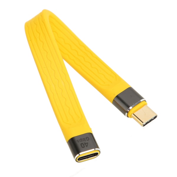 Lyhyt USB C - USB C joustava kaapeli, tyyppi C uros - naaras, PD 100W 5A nopea lataus, 40 Gbps tiedonsiirtokaapeli