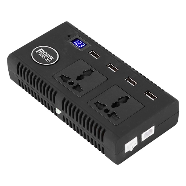 Bilströmkonverter DC 12V 24V till AC 220V Laddare 200W med Röstmeddelande
