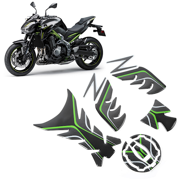 Oljetank 3D Pad Protector Trim Fiskbensdekal Passar för Kawasaki Ninja Z900