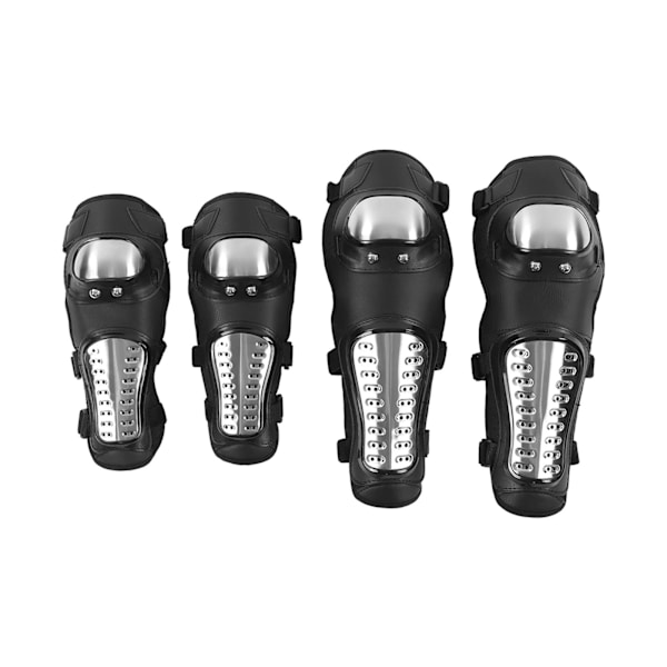 Silversvart Motorcykel Knäskydd Armbågsskydd Skyddsutrustning för Motocross ATV Mountainbike