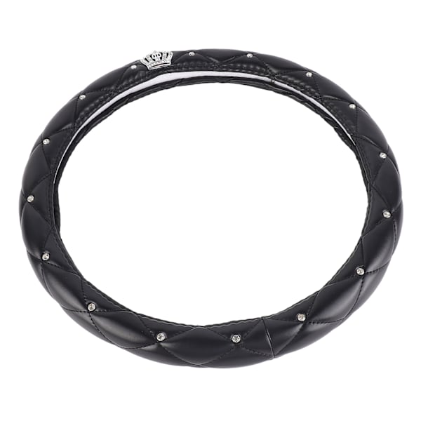 Bilrattkåpa Black Crown Crystal Style Anti-slip rattskydd för 38cm ratt