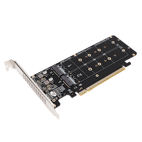 PCIE X16 till M.2 M KEY Utbyggnadskort NVMEx4 SSD 2U Server RAID Array Utbyggnadskort med LED-indikator