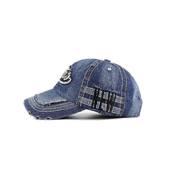 Retro Denim Baseballkeps för Utomhusbruk med 3D-Brodyr