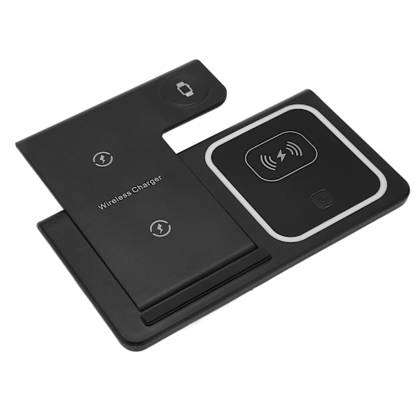Trådløs Lader 3 i 1 Trådløs Ladestasjon for IPhone 13 12 11 XS XR XS X 8 Plus Klokker Hodetelefoner Svart