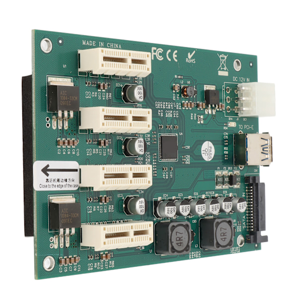 PCI E X1 til 4xPCI E X1 Adapterkort Plug and Play PCB PCI E X1 Adapterkort til Windows til Linux
