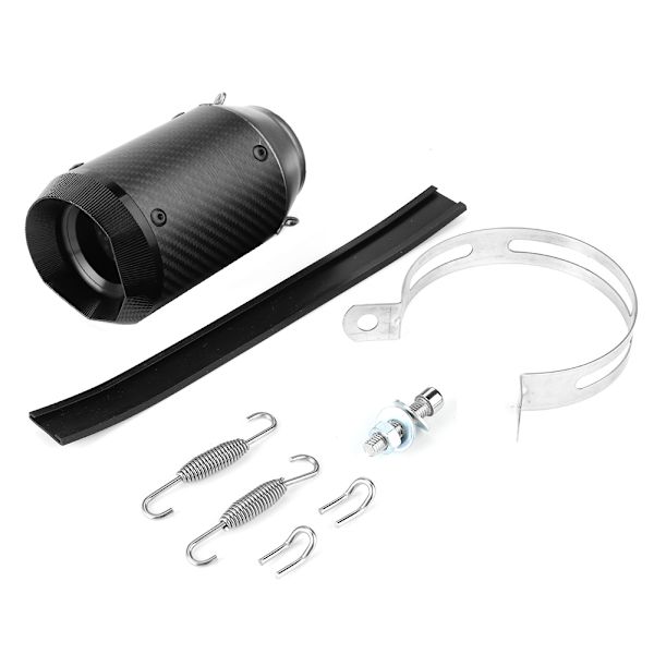 51 mm/2,01 tum Universal Motorcykel Kolfiber Avgasrör Polygon Svart Svans Passar för Kawasaki Z900Z1000ninja250 400
