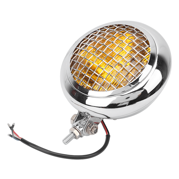 12V LED Rund Motorcykel Forlygte Retro Stil 60W Høj/Lav Stråle Gult Lys Forlygte Vandtæt