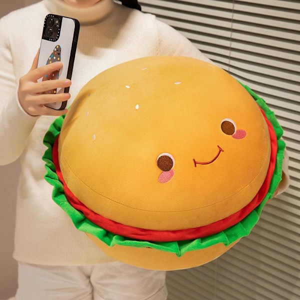 3D Simulation Cheeseburger Plys Pude Hamburger Fyldt Pude Fluffy Hamburger Pude Børneværelse Skole Klasseværelse Sofa Dekoration