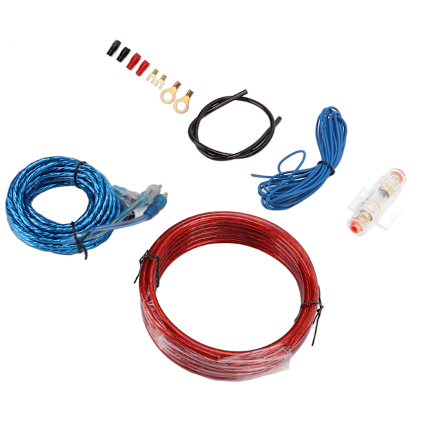 8 gauge bilforsterker kabelssett med forsterker strømkabel RCA Audio Line for automatisk høyttaler subwoofer
