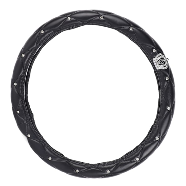 Bilrattkåpa Black Crown Crystal Style Anti-slip rattskydd för 38cm ratt