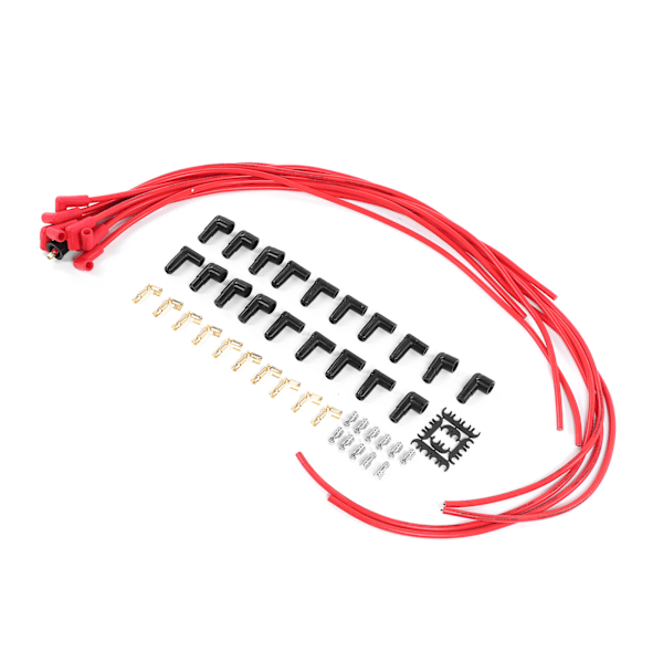 8 mm/0,3 tum tändstiftskabelset med tillbehörssats Stabil prestanda 4041R Universal Röd