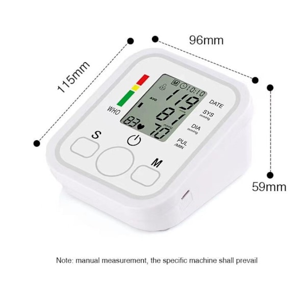 Helautomatisk elektrisk intelligent blodtrycksmätare för export, överarmsmodell, neutral blodtrycksmätare