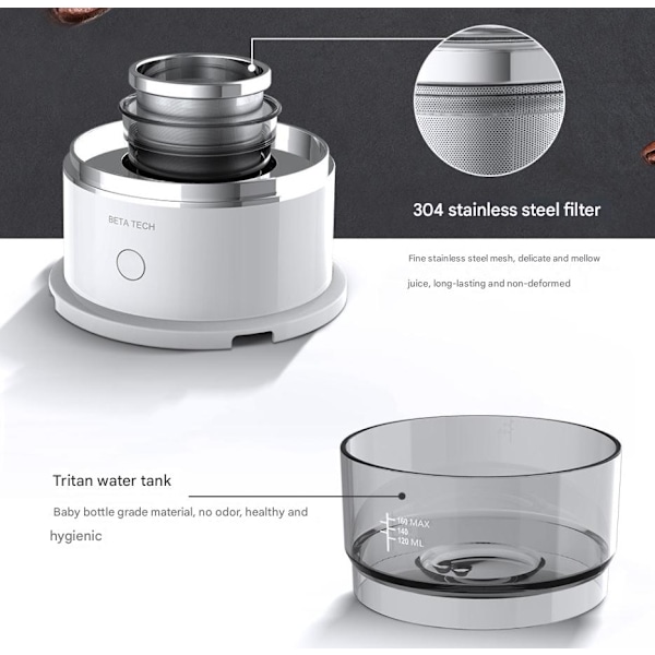 Bærbar drypp kaffetrakter Kaffebrygger Mini drypp kaffetrakter Kaffemaskin dobbelt filter