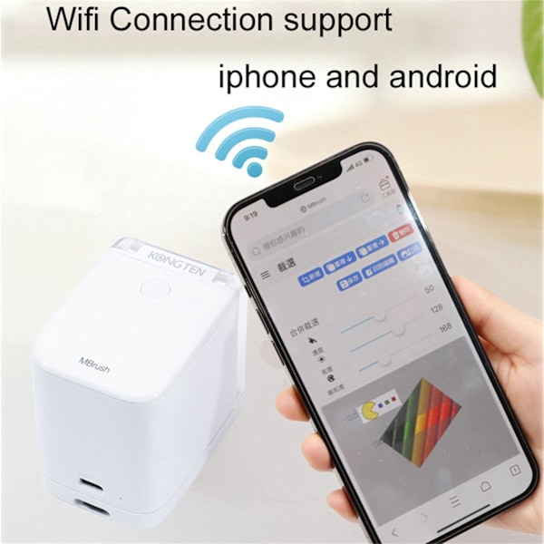 Portabel WIFI DIY Etikettskrivare Bläck Tårtskrivare Färg Mini Handhållen Mat Bröd Macaron Skrivare Kaffe Frukt Kex Kakskrivare