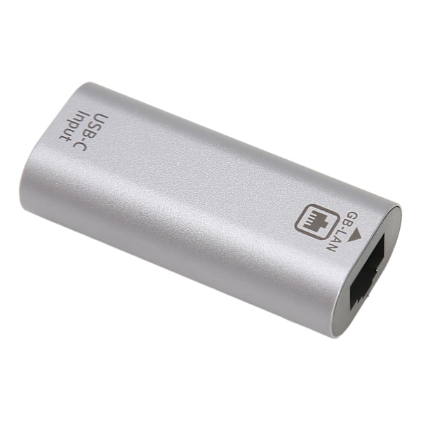 Type-C - RJ45 -sovitin Plug and Play 1000 Mbps tiedonsiirto Alumiiniseos USB-C - Ethernet -sovitin kannettavalle tietokoneelle ja tabletille