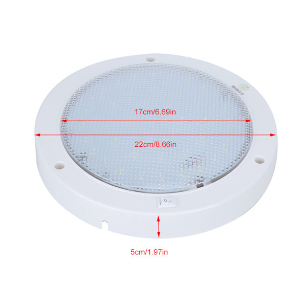 42 LEDer 12V 9W 840LM Høy Lysstyrke Rund Taklampe for Bil Båt Hjem Varmt Hvit Lys