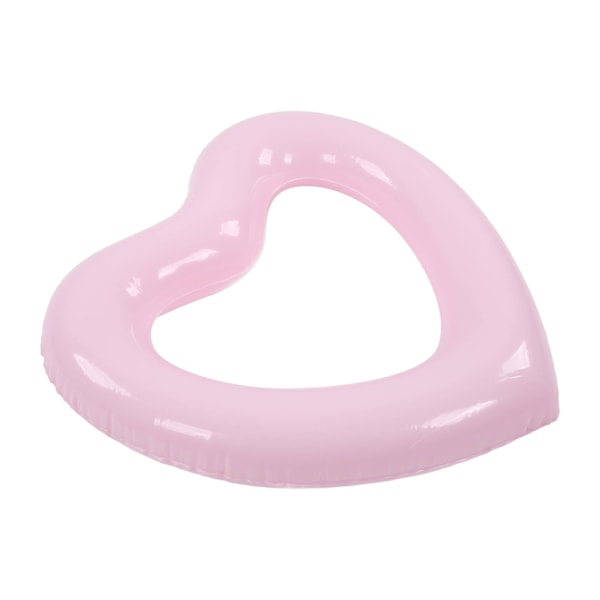 Uppblåsbar Hjärtformad Poolring - Tålig PVC, 45cm Diameter, Perfekt för Poolparty & Strand - Rosa