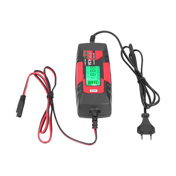 Intelligent bilbatteriladdare med LCD-skärm - 6V/12V, automatisk och underhållsfunktion, SM3‑WP‑5EU-kontakt 220-240V