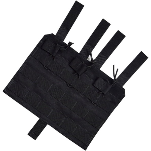 Trippel Magasinficka 4 Webbanslutningar Molle System Elastiskt Band 1000D Nylon för Utomhusträning Klädtillbehör (svart) black