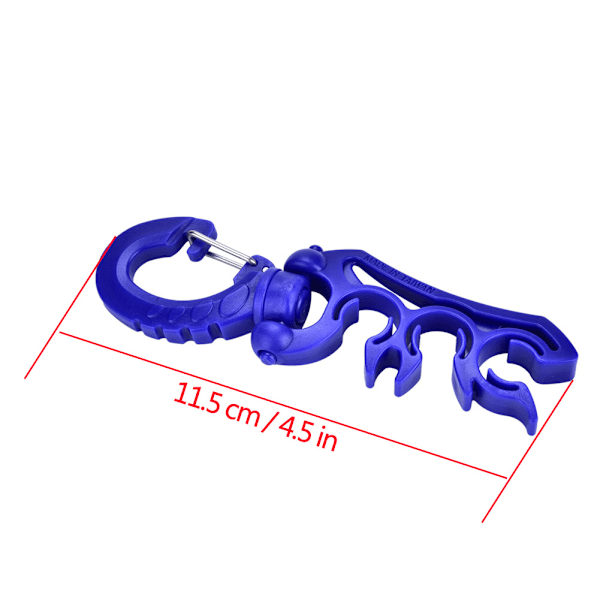 Underwater Plast Dubbel BCD-Slanghållare med Spänne - Blå