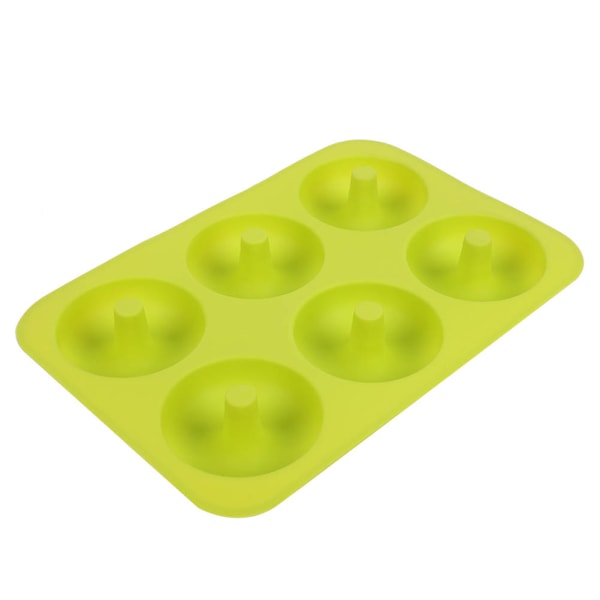 Silicone Donut Baking Pan - 6 Cavity, Microwave and Freezer Safe (Green)