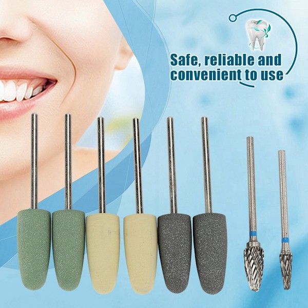 Dental Polishing Burs Kit - 8st, Silikonhartsbas, Akryl, Volframstålslipning