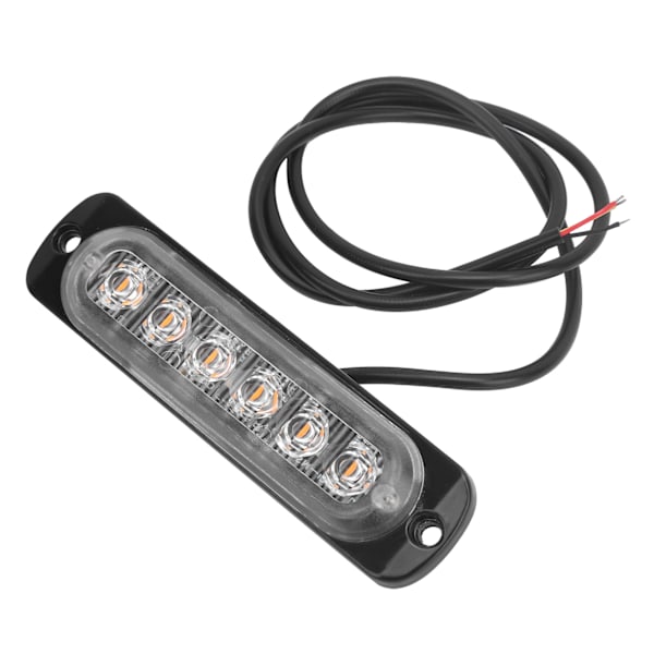 Blitzlys nødblinkende advarselssignallampe 12V 6LED gul belysning til lastbil bil motorcykel