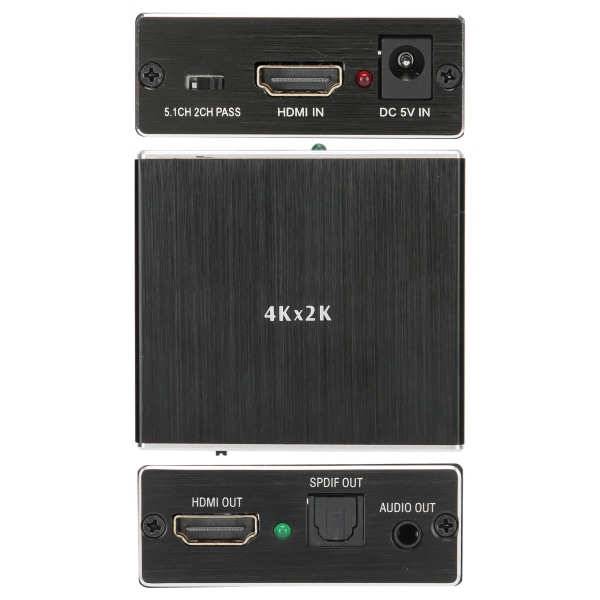 4K X 2K Audio Extractor för HDMI SPDIF 3,5 mm Stereo Audio Extractor Converter Audio Splitter-ef