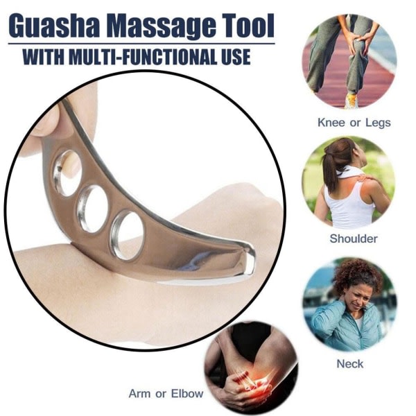 Gua Sha Tool Steel Manuell Skrapande Massager Skin Care Release-