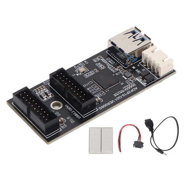USB3.2 GEN1 Adapterkort 5Gbps Överföring Stabil Bred Kompatibilitet 19PIN till 2 Port 19PIN Kort för Stationär Dator Moderkort