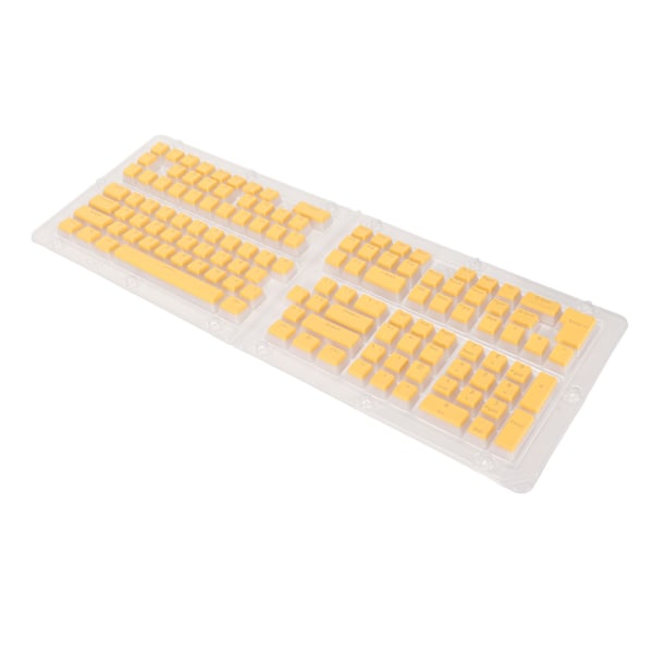 PBT Pudding Keycaps 129 Taster Translucent OEM Høyde Doubleshot Injection DIY Taster For Mekaniske Tastaturer Gul