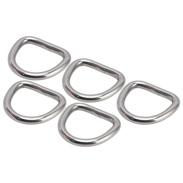 Sömlösa halvcirkel D-ringar i rostfritt stål - 5-pack (6x33x30 mm)