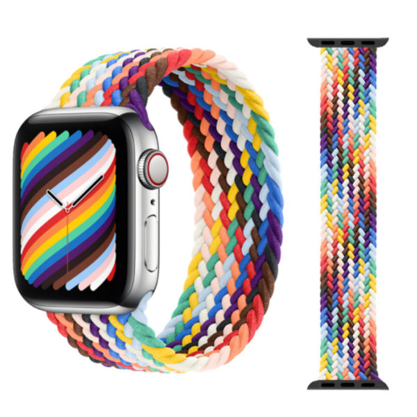 Woven integrated apple, watch strap (38/40mm, rainbow-34,S)-