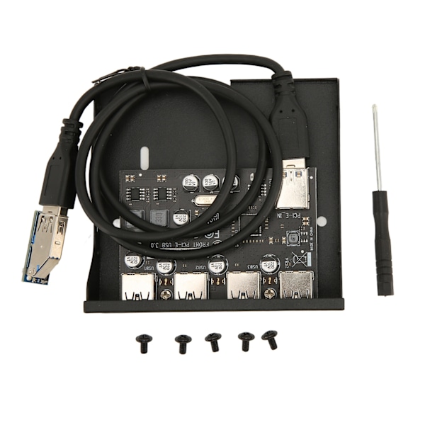 PCIE till USB 3.0 PC-frontpanel 4 portar 5Gbps PCIE USB-adapter Stöd för varmkoppling 3,5 tum USB3.0 frontpanel för Windows