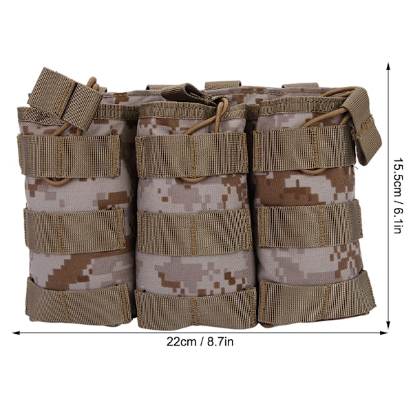 Triple Open Top Magazine Molle Pouch Militær Taske til Vest Udendørs Tilbehør (DD)