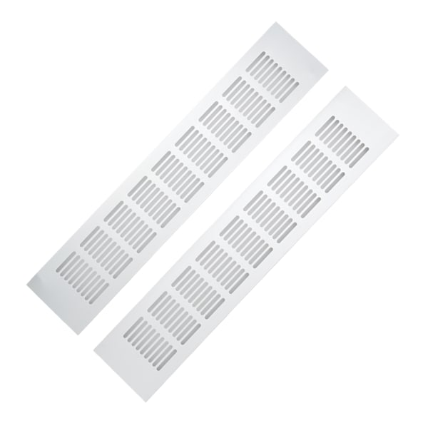 2 stk. Luftventilation Ventilationsgitter Aluminiumlegering Rektangulær ventilationsplade til skabe Skoskab Skab 80x400mm