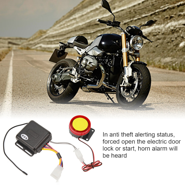 12V motorcykel 2-vägs larmsystem 125dB Super högt hög känslighet väderbeständig fjärrkontroll Stöldskyddslarm
