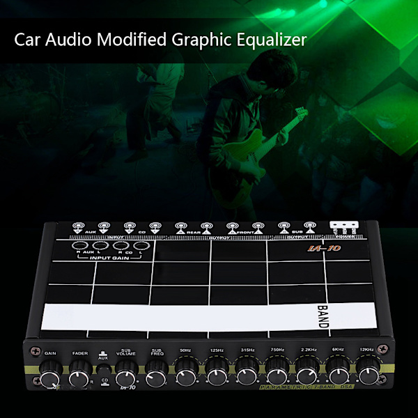 Bilradio Modificeret grafisk Equalizer EQ 7s Bilradiotuner med 3,5 mm Aux in & rat