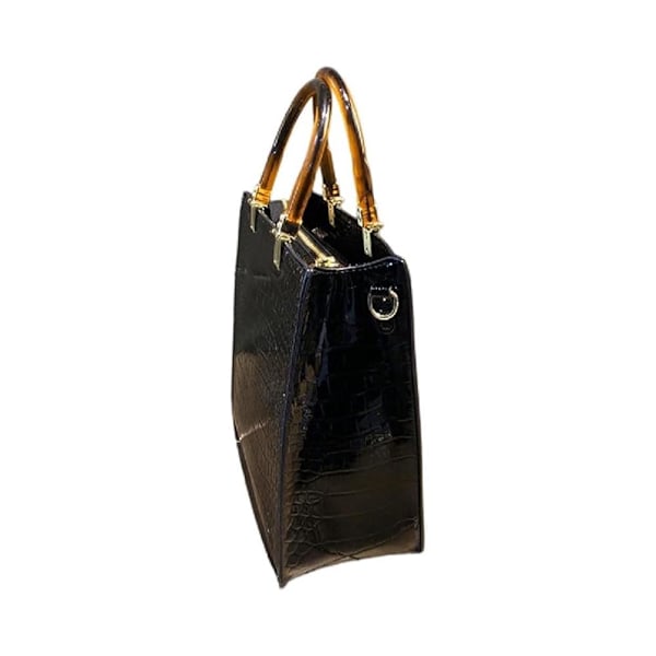 Kvinders håndtasker i krokodilleskind, clutch tasker, crossbody tasker, skuldertasker, tote bags, luksusmode (sort) black