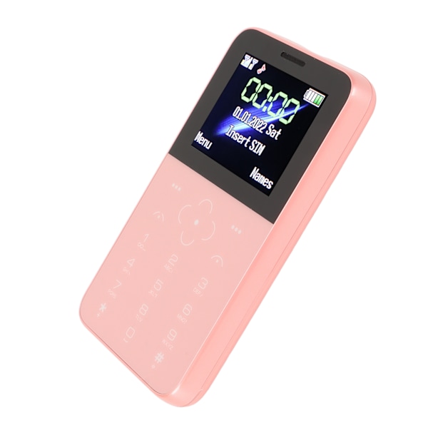 SOYES S10P Mini Kortmobiltelefon Ultra Tynd Lille Bærbar Backup Tastatur Mobiltelefon til Børn Børn Studerende Pink