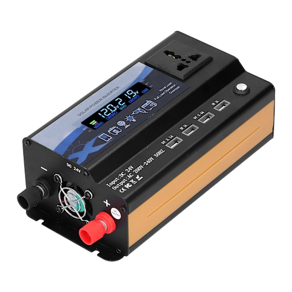 Xuyuan 4000w bil inverter med LED-farve Ambient Light 4 USB-opladere Vehicle Power Converter24V