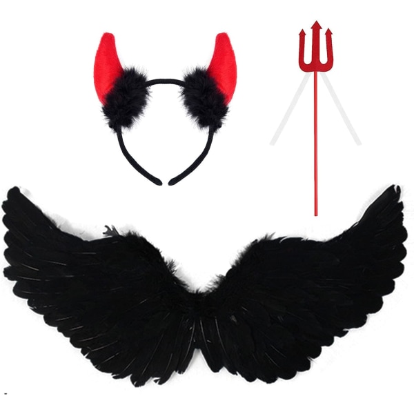 Black Wings Adult Angel Wings -asu höyhenet Fancy mekko Enkeli