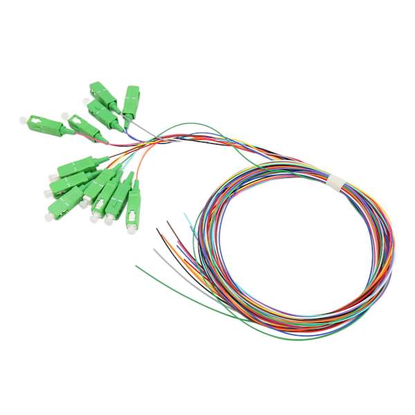 1,5 Meter Fiberoptisk Pigtail 12 Tråder SC APC 12 Farger Enkeltmodus Fiberoptisk Pigtail for Sveising av Nettverk