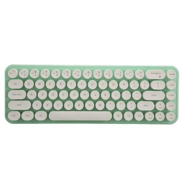 Trådlöst tangentbord och mus-set Mini Bärbar Retro Tyst 2.4G Trådlöst 68 Tangenter Kontorstangentbord Mus-set Vit Grön