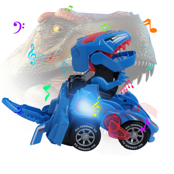 Lelut 3–6-vuotiaille pojille Muuttavat autolelut LED-valolla ja musiikilla  Dinosaur Lelu Syntymäpäivälahjat 4 5 6 7 -vuotiaalle pojalle (sininen) 0c97  | Fyndiq