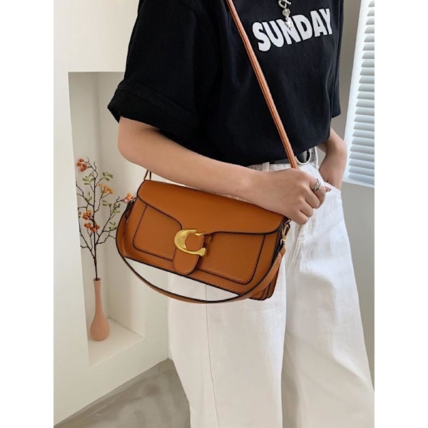 Ny Mode Kaviar Liten Fyrkantig Väska Crossbody Damväska Gränsöverskridande Enkla Handväskor Väska (Brun) brown